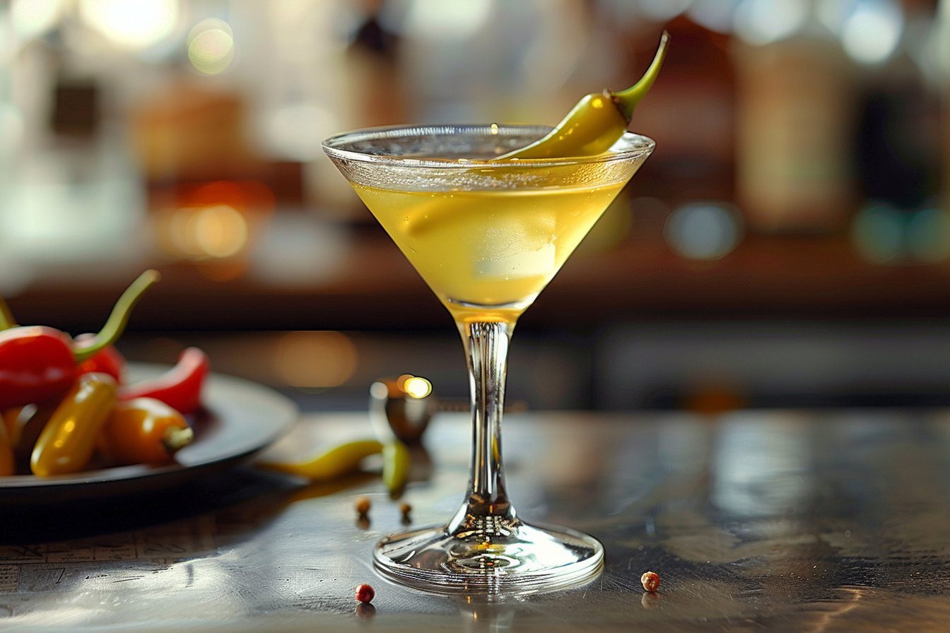 Hot And Dirty Martini With Pepperoncini Recipe