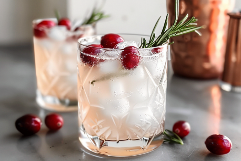 Mistletoe Kiss Cocktail Recipe with Rosemary