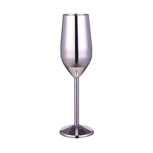 Stainless steel silver champagne glasses​