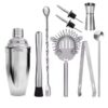 Stainless Steel Cobbler Cocktail Shaker Mixer Set